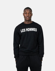 Les Hommes Mens Font Sweatshirt Black