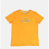 Guess Kids Short Sleeves T- Shirt In Yellow