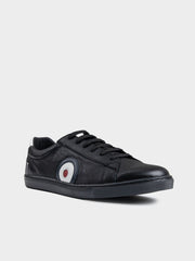 Ben Sherman Mens Target Leather Sneakers In Black