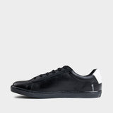 Ben Sherman Mens Target Leather Sneakers In Black