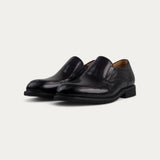 La-Manne Mens Leather Shoes In Black