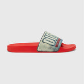 Diesel Mens Sa-Mayemi Denim And Red Slides