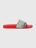 Diesel Mens Sa-Mayemi Denim And Red Slides