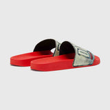 Diesel Mens Sa-Mayemi Denim And Red Slides