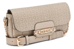 Guess Womens Daisee Flap Crossbody Bag In Taupe