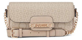 Guess Womens Daisee Flap Crossbody Bag In Taupe