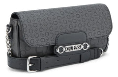 Guess Womens Daisee Flap Crossbody Bag In Charcoal