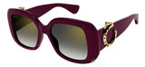 Cartier Acetate Frame Sunglasses In Burgundy & Gold