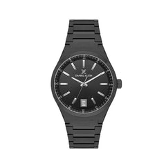 Daniel Klein Mens Black Stainless Steel Watch With Black Dial