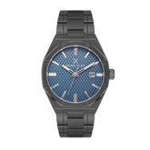 Daniel Klein Mens Blue Dial Watch In Gunmetal