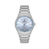 Daniel Klein Mens Silver Watch With Ice Blue Dial