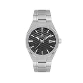 Daniel Klein Mens Black Dial Watch In Silver