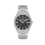 Daniel Klein Mens Black Dial Watch In Silver