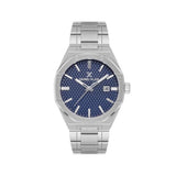 Daniel klein Mens Blue Dial Watch In Silver
