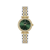 Daniel Klein Ladies Green Dial Watch In Gold