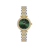 Daniel Klein Ladies Green Dial Watch In Gold