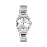 Daniel Klein Womens Cushion Case Stainless Steel Watch In Silver