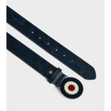 Ben Sherman Distressed Leather Target Buck Navy