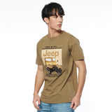 Jeep Mens M-Fashion Basic Graphic T-Shirt In Olive
