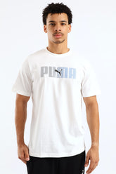 Puma Ess Logo Lab Tee White