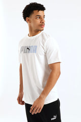 Puma Ess Logo Lab Tee White