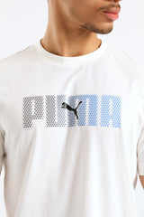 Puma Ess Logo Lab Tee White