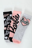 Character Group Girls Barbie 3 Pack Anklet Socks In Multi
