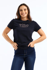 Polo Womens Danice Embroidered T-Shirt In Navy