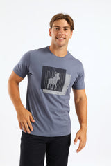 Polo Mens Block Printed Ss Tee Blue