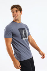 Polo Mens Block Printed Ss Tee Blue