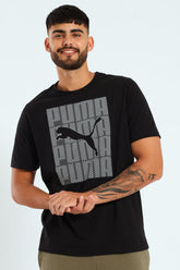 Puma Mens Graphics Wording Tee Black