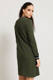 Polo Ladies Cory Pique Long Sleeve Dress In Olive