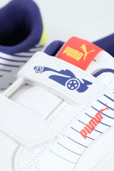 Puma Kids Smash 3.0 Poised 2 Race V Inf White/Blue Sneakers