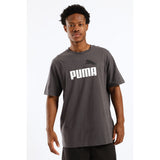 Puma Mens Essentials 2 Color No.1 Logo Short Sleeves T-Shirt In Moody Gray