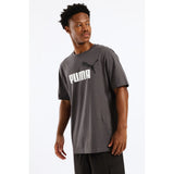 Puma Mens Essentials 2 Color No.1 Logo Short Sleeves T-Shirt In Moody Gray