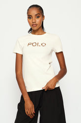 Polo Womens Anlia Embellished T-Shirt In Off White