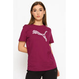 Puma Girls Graphic Lace Cat Short Sleeves T-Shirt In Fuschia