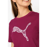 Puma Girls Graphic Lace Cat Short Sleeves T-Shirt In Fuschia