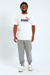 Puma White Essential 2 Color No.1 Logo Tee