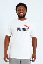 Puma White Essential 2 Color No.1 Logo Tee