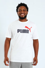 Puma White Essential 2 Color No.1 Logo Tee
