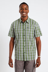 Jeep Mens Yarn Dye Check Shirts in Green