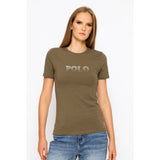 Polo Womens Mbali Sequin T-Shirt In Fatigue