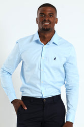 Polo Mens Slim Stretch Shirt In Blue