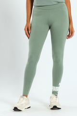 Puma Womens Essential Logo Leggings In Pale Green