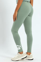 Puma Womens Essential Logo Leggings In Pale Green
