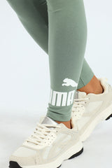 Puma Womens Essential Logo Leggings In Pale Green