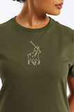Polo Womens Cally Pony T-Shirt In Olive