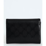 Polo Savoy Compact Trifold Purse In Black