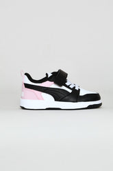 Puma Girls Rebound V6 Lo Ac +Ps Sneaker In Black Multi